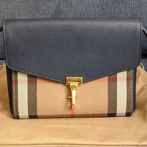 Burberry Small Macken House Check Crossbody NAVY